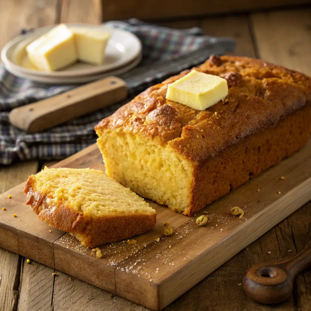 Cornbread on a plate.